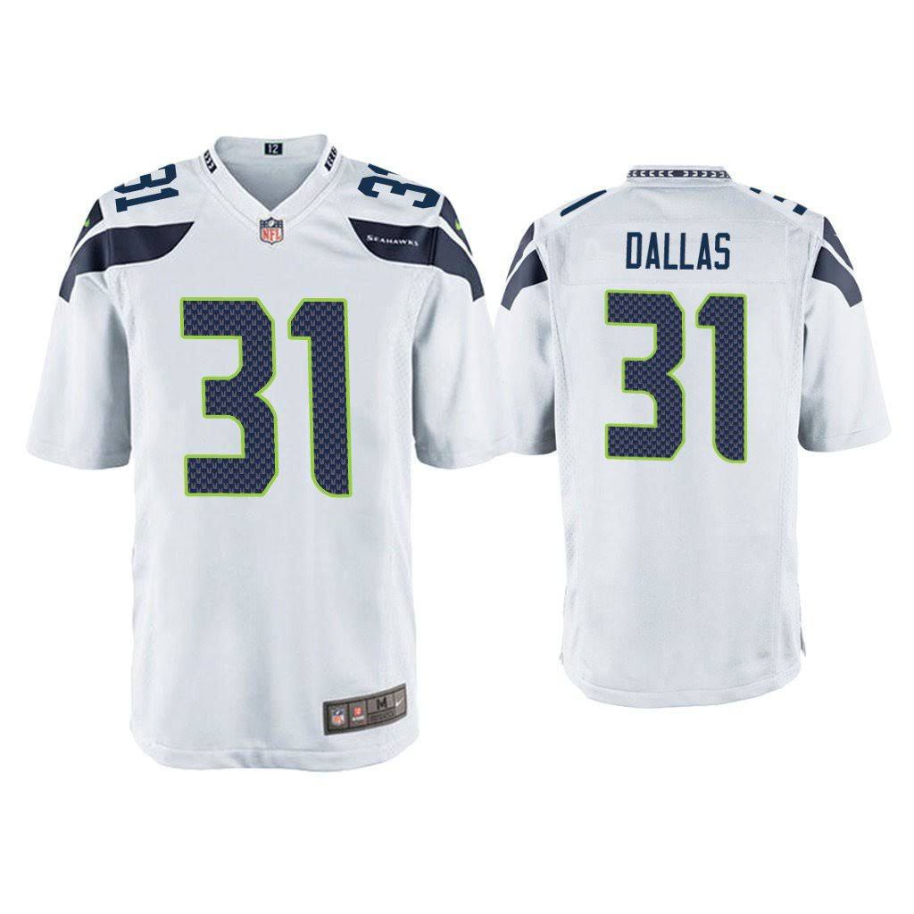 Men Seattle Seahawks #31 DeeJay Dallas Nike White Game NFL Jersey->seattle seahawks->NFL Jersey
